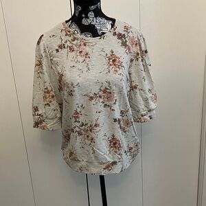 Jules & Leopold Floral Short Sleeve Tee - Gray and Pink